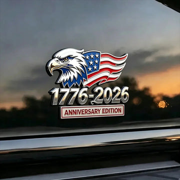 1776–2026 American Eagle & Flag Metal Car Emblem