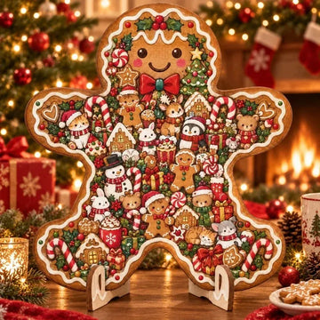 20 cm Christmas Wooden Puzzle with Stand