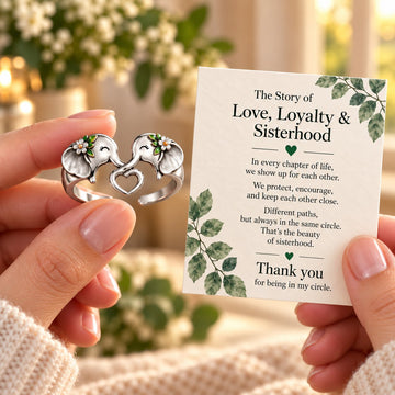 Friendship Elephant Heart Ring