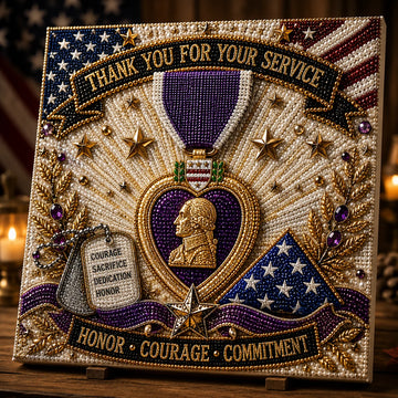 Purple Heart Day Commemorative Pearl Art Kit