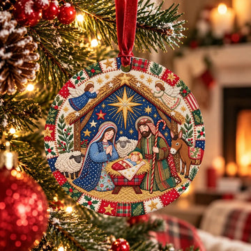 Quilt-Inspired Nativity Christmas Ornament