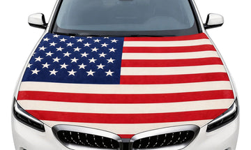 Paint‑Safe American Hood Flag Cover – Secure Buckle Design for Highway‑Stable Driving