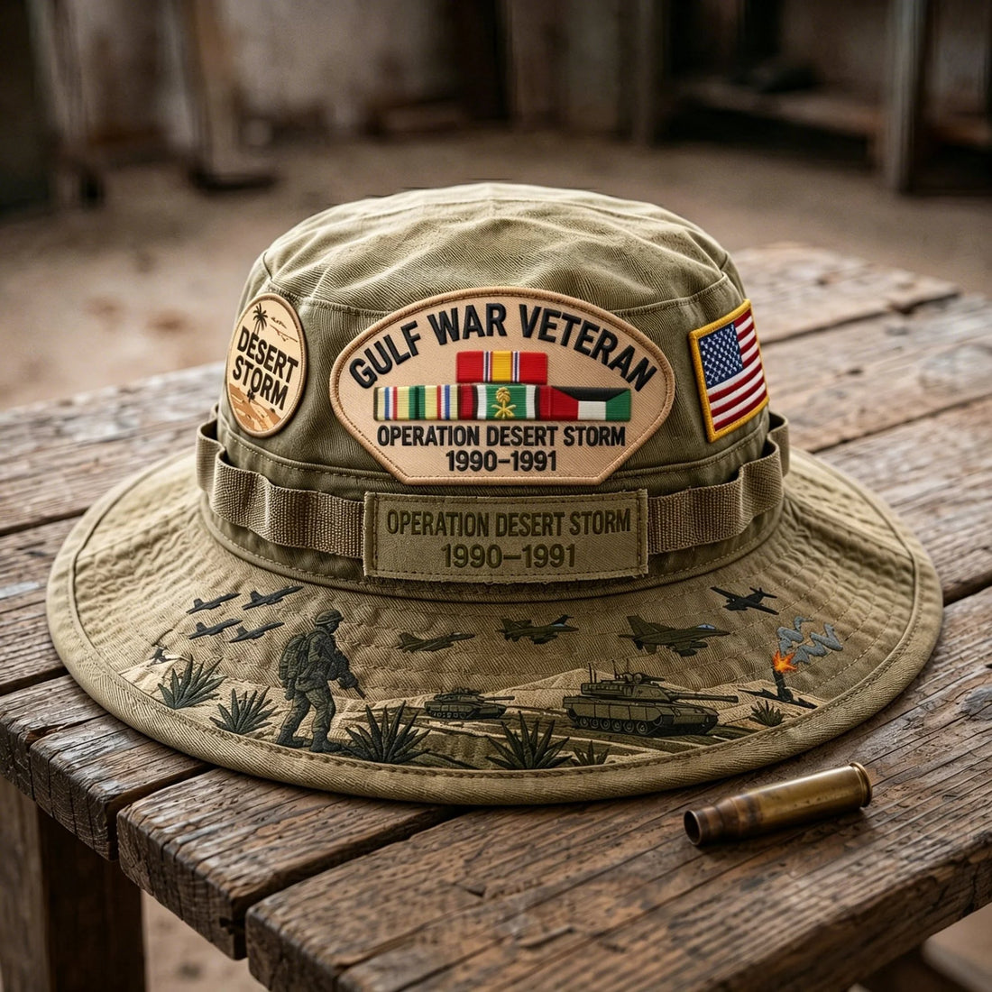 Gulf War Veteran Desert Storm Tribute Boonie Hat