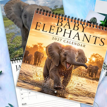 2027 Cute Elephant Wall Calendar