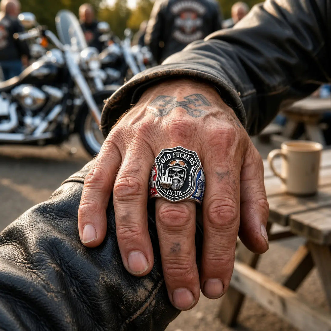 "Old F**kers Club" Skull Ring