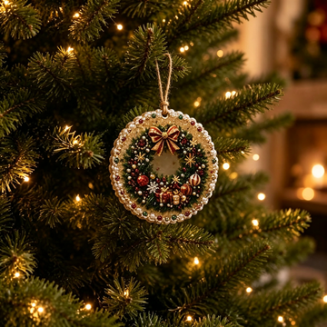 Vintage Round Christmas Ornaments Set