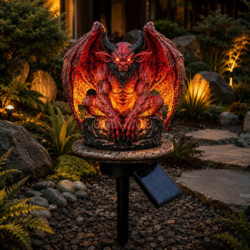 Gargoyle Guardian Solar Garden Stake Light –  Glowing Gothic Outdoor Yard Decor