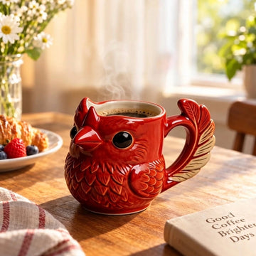 Cardinal Sculpted Ceramic Mug