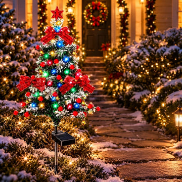 Solar Cedar Christmas Tree Lights