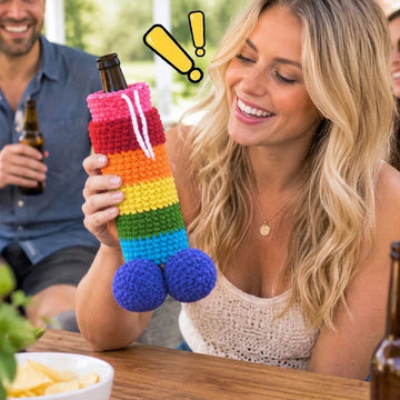 Rainbow Knit Bottle Holder