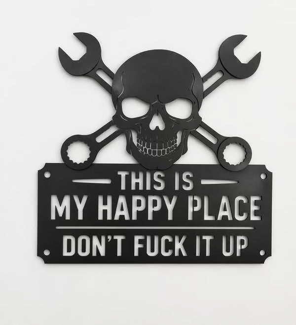 "This Is My Happy Place" Metal Wall Art Sign