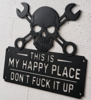 "This Is My Happy Place" Metal Wall Art Sign