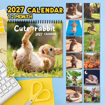 2027 Cute Rabbit Wall Calendar
