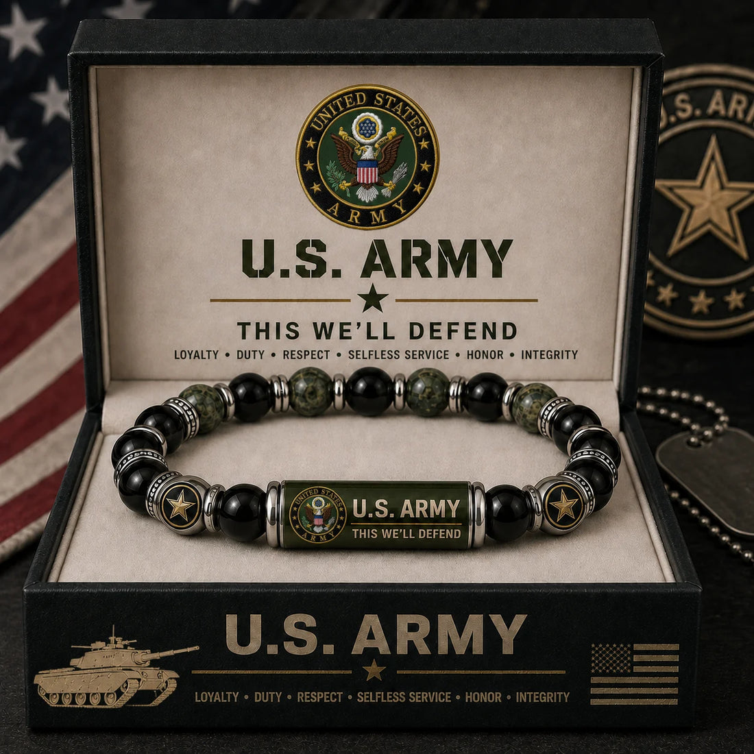 U.S. Army This We'll Defend Tribute Beaded Bracelet