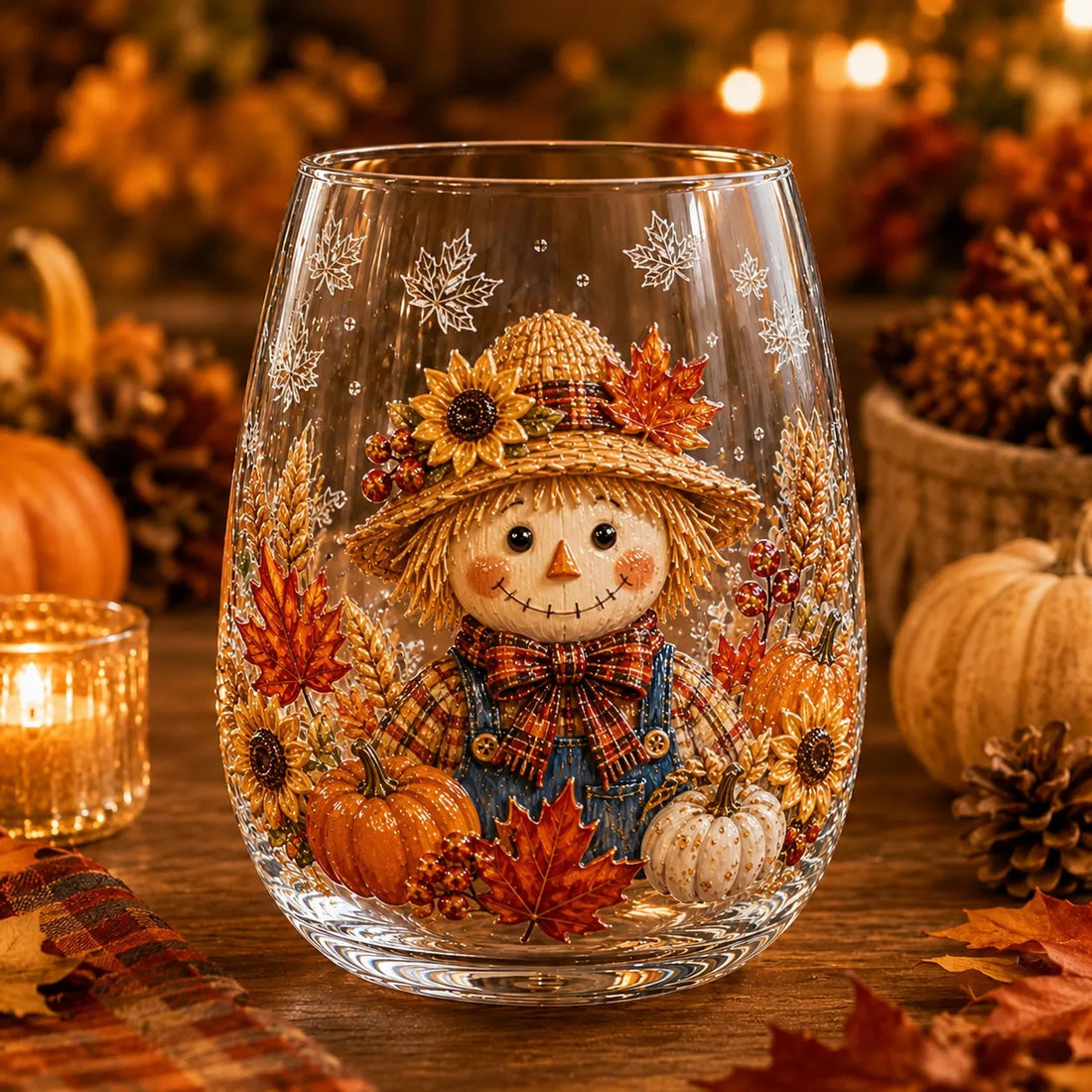 Autumn Harvest Glass Cup Set