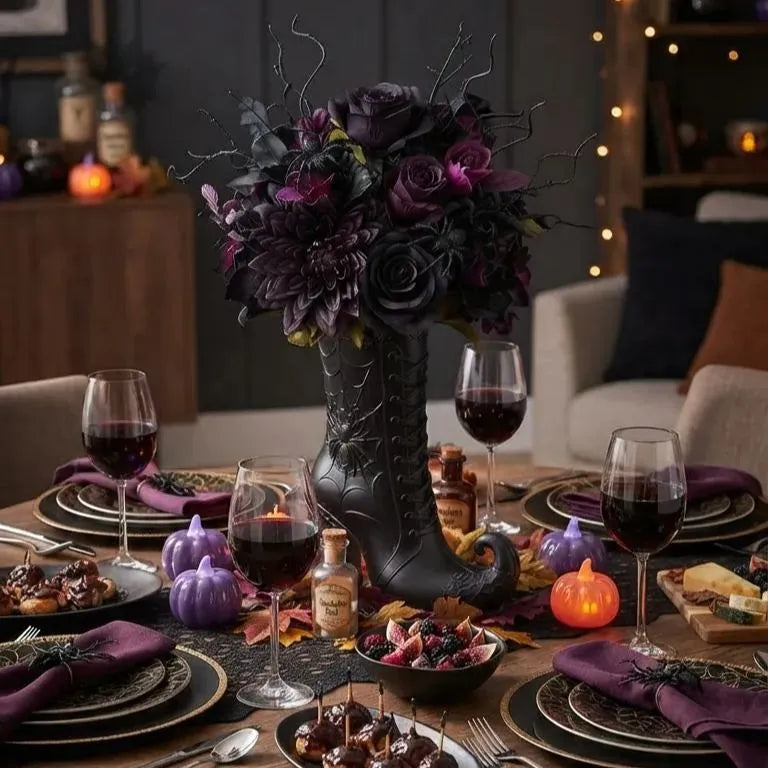 Halloween Witch Boot Vase
