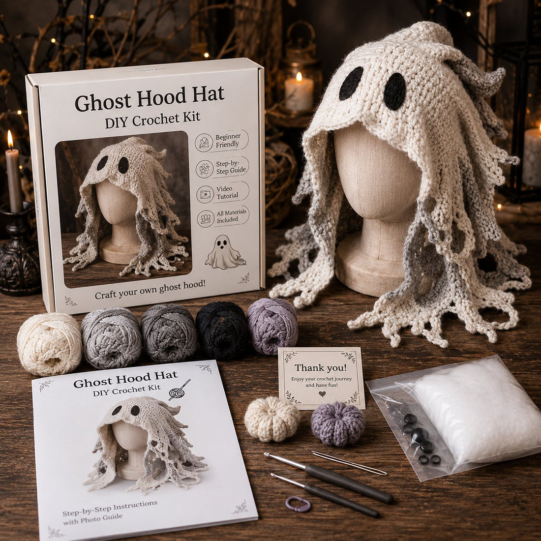 Halloween Hood Hat DIY Crochet Kit