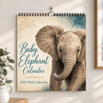 Baby Elephant 2027 Wall Calendar
