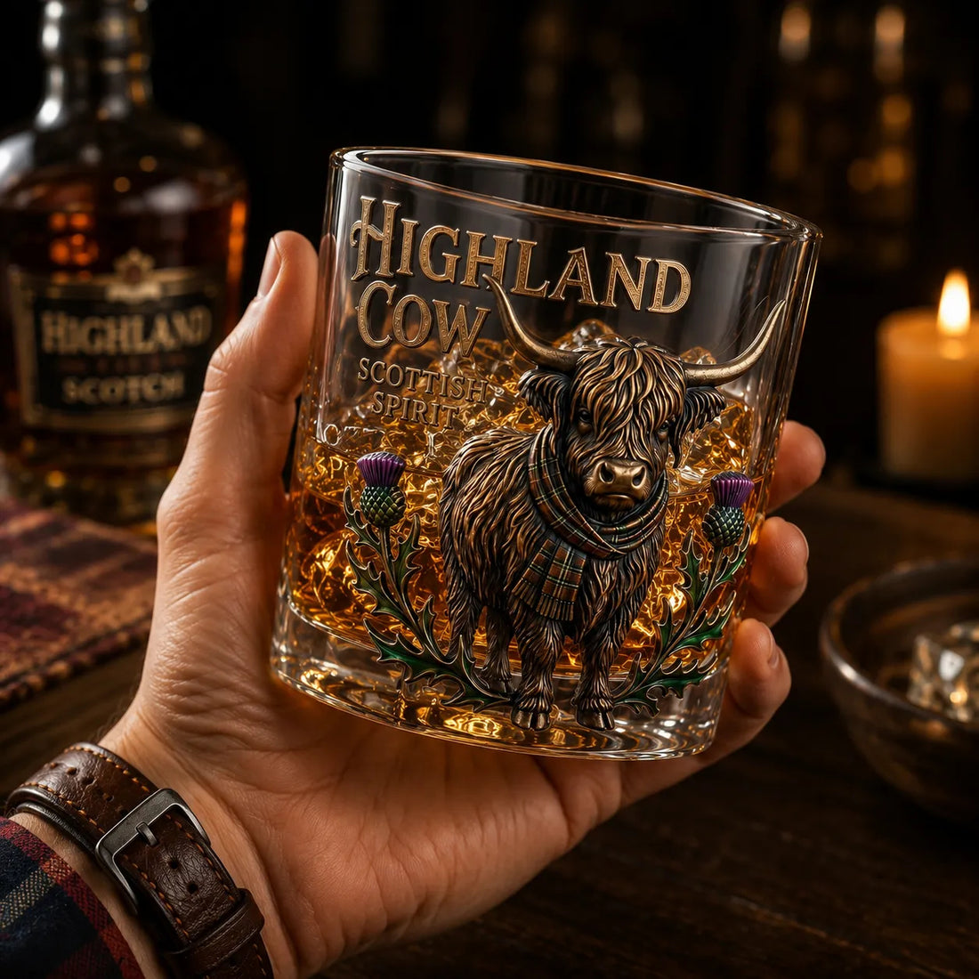 Highland Cow Whiskey Glass