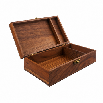 Walnut Handmade Wooden Box with Partition