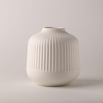 White Ceramic Flower Vase – Minimalist Boho Vase Centerpieces