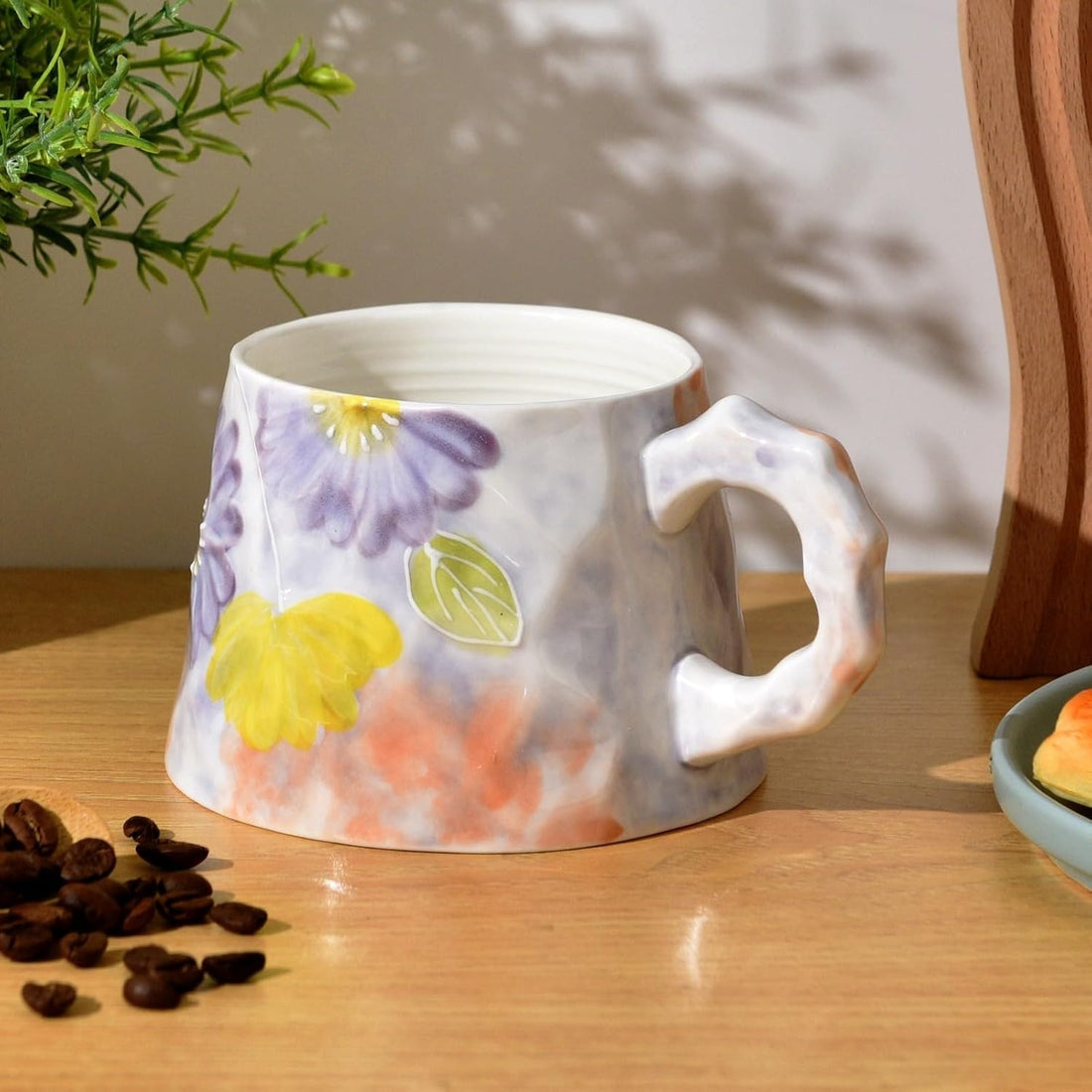 Hand-Painted Ceramic Mug – 3 oz Enlarged & Thickened Base