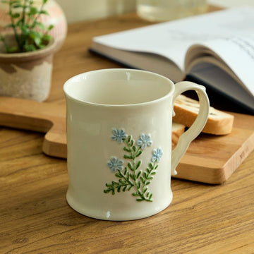 Artistic Hand-Painted Lavender Ceramic Coffee Mug