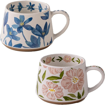 Elegant Floral Ceramic Mug – Watercolor Flower Design with Handle