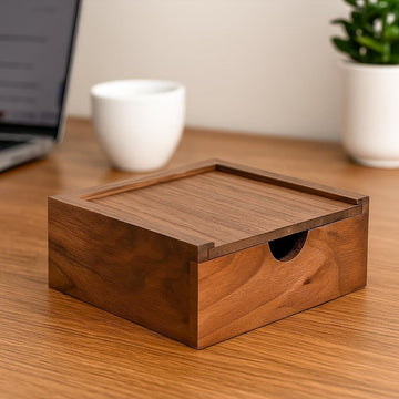 Walnut Jewelry Box – Handcrafted Wood Ring & Earring Keepsake Box