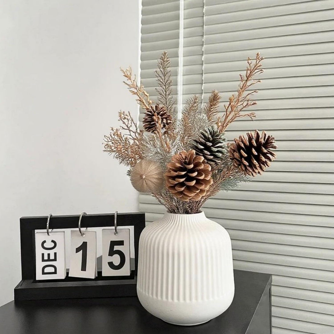 White Ceramic Flower Vase – Minimalist Boho Vase Centerpieces