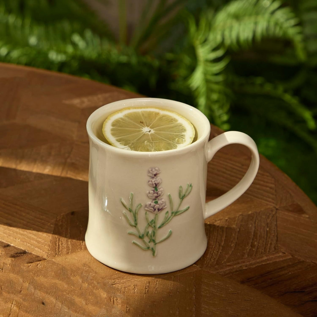 Artistic Hand-Painted Lavender Ceramic Coffee Mug