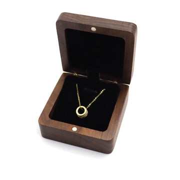 Natural Walnut Wooden Necklace Gift Box – Pendant Storage Case & Jewelry Display Box
