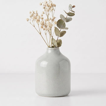 Small Ceramic Vase – 4 Inch Grey Modern Vase Decorative Flower Vase