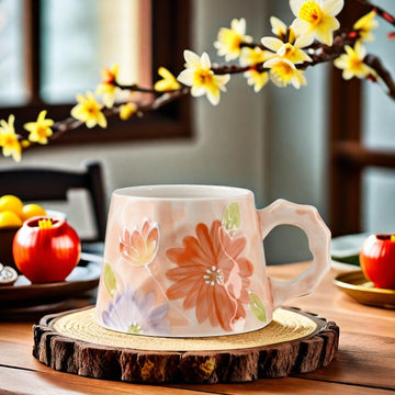 Hand-Painted Ceramic Mug – 3 oz Enlarged & Thickened Base