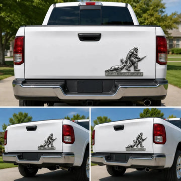 Bigfoot Hunting Tribute Car Emblem