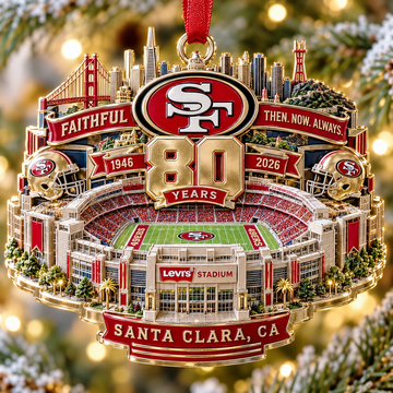 San Francisco 49ers 80th Anniversary Levi's Stadium Christmas Ornament