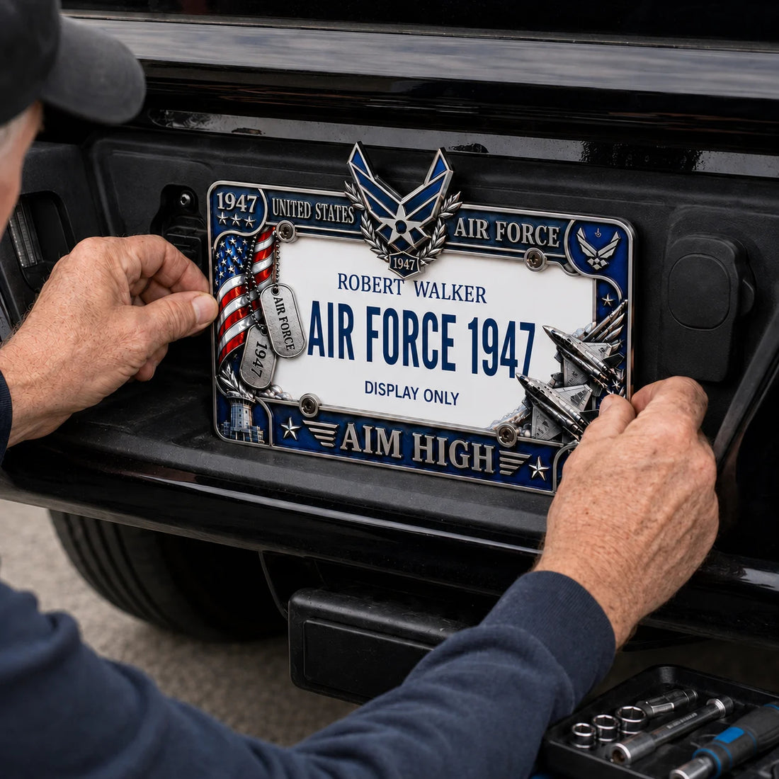 U.S. Air Force “Aim High” License Plate Frame