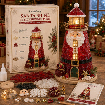 Beginner-Friendly DIY Lighted Christmas Character Sea Glass-Style Lighthouse Kit Collection
