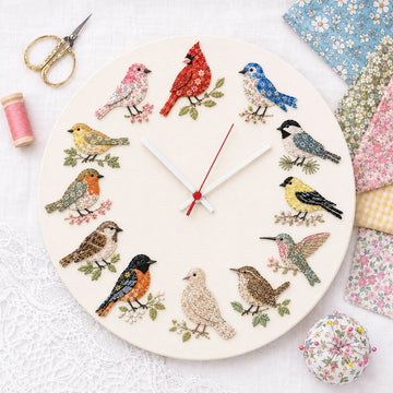 DIY Patchwork Fabric Clock Kit – 12-Themed Appliqué Wall Clock