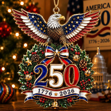 “American Eagle” 250th Anniversary Christmas Wreath Ornament