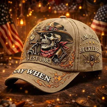 Retro Western Cowboy Skull Baseball Cap