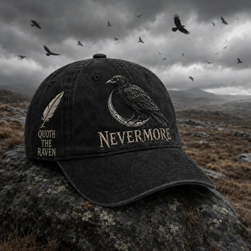 Nevermore Raven Vintage Cap | Gothic Bird Lover Hat