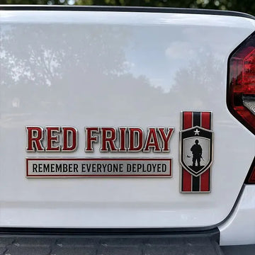 RED Friday 3-Piece Metal Car Emblem Set