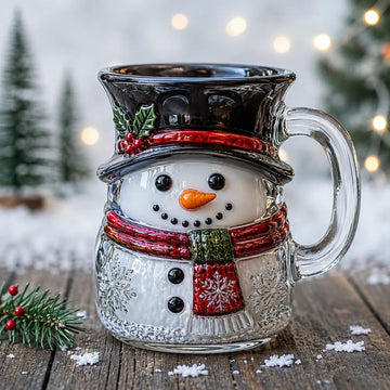 Snowman Glass Mug