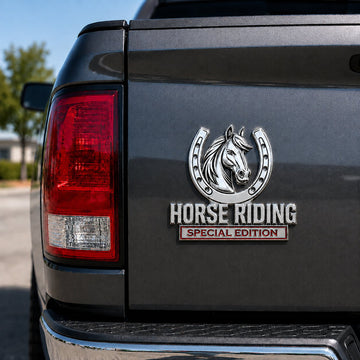 Horse Riding Special Edition Chrome Metal Car Emblem
