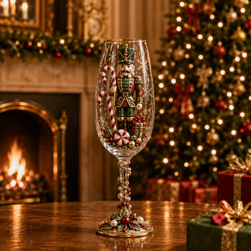 Nutcracker-Inspired Christmas Collector Champagne Glass Set