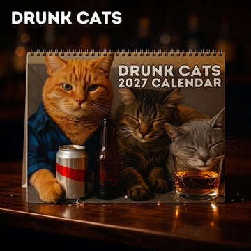 Drunk Cats 2027 Wall Calendar: 12 Months of Tipsy Felines & Hilarious Humor!