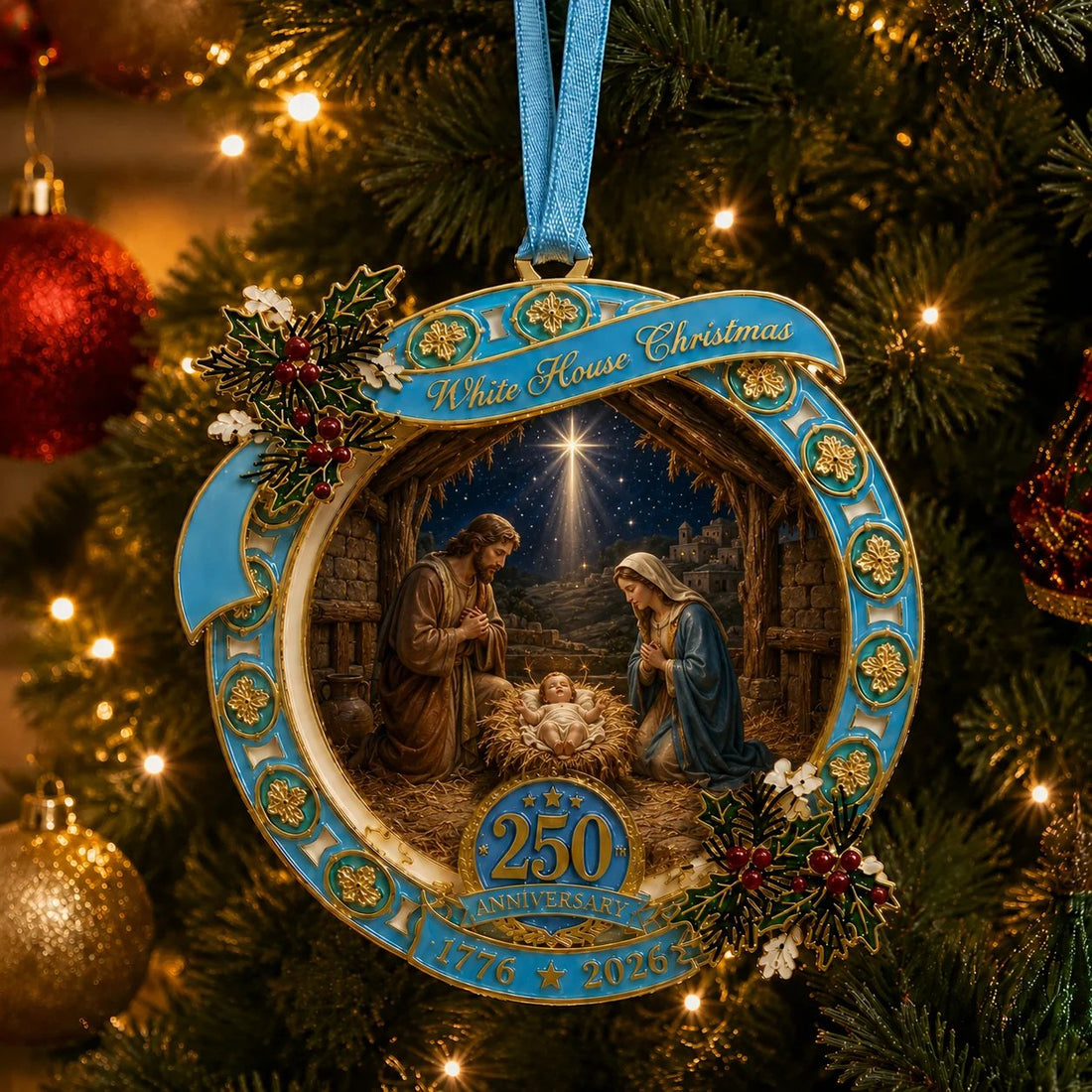 250th Anniversary Nativity Scene Christmas Ornament