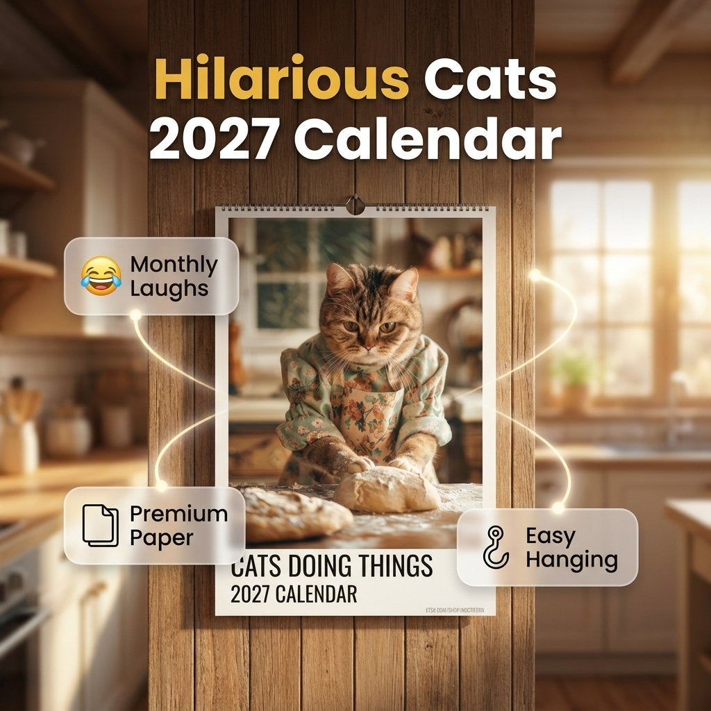 2027 Cats Doing Human Things Wall Calendar