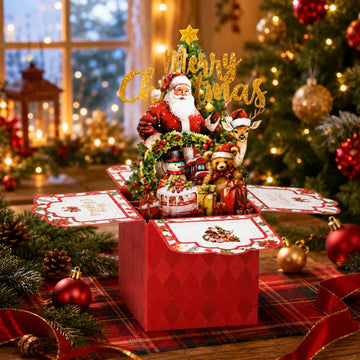 3D Christmas Surprise Pop-Up Gift Box Card